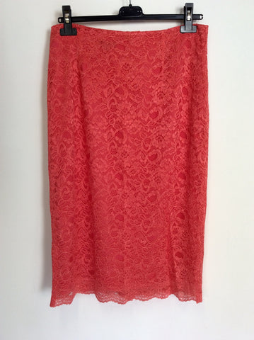 BRAND NEW JAEGER CORAL LACE PENCIL SKIRT SIZE 12