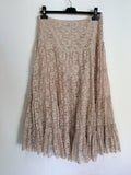PHASE EIGHT NUDE BEIGE LACE CALF LENGTH SKIRT SIZE 12