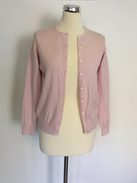 MARKS & SPENCER PALE PINK CASHMERE CARDIGAN SIZE 14