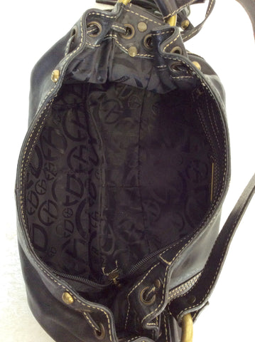 FRANCESCO BIASIA BLACK LEATHER SHOULDER BAG - Whispers Dress Agency - Sold - 6