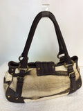JUST CAVALLI BROWN & CREAM PRINT LEATHER & CANVAS SHOULDER BAG - Whispers Dress Agency - Shoulder Bags - 3