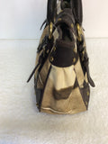 JUST CAVALLI BROWN & CREAM PRINT LEATHER & CANVAS SHOULDER BAG - Whispers Dress Agency - Shoulder Bags - 4