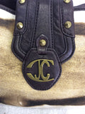 JUST CAVALLI BROWN & CREAM PRINT LEATHER & CANVAS SHOULDER BAG - Whispers Dress Agency - Shoulder Bags - 6