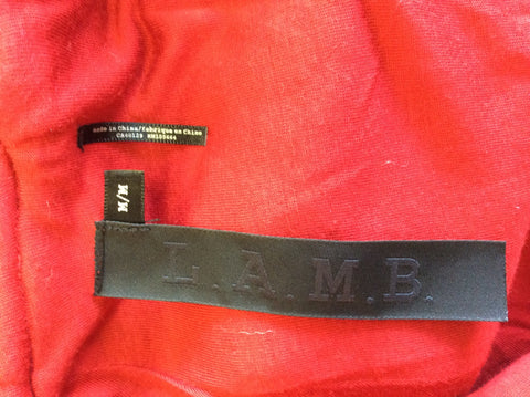 NEW L.A.M.B BY GWEN STEFANI RED & GREY HOODED WOOL BLEND JACKET SIZE M