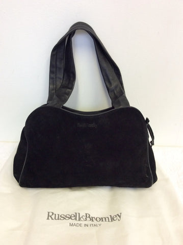 RUSSELL & BROMLEY BLACK SUEDE & LEATHER SHOULDER BAG - Whispers Dress Agency - Sold - 3