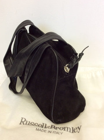 RUSSELL & BROMLEY BLACK SUEDE & LEATHER SHOULDER BAG - Whispers Dress Agency - Sold - 4