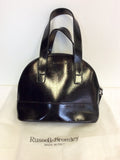 RUSSELL & BROMLEY BLACK LEATHER & SILVER CHAIN STRAP HAND BAG - Whispers Dress Agency - Handbags - 2