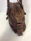 FRANCESCO BIASIA BROWN LEATHER HAND/SHOULDER BAG - Whispers Dress Agency - Shoulder Bags - 3
