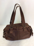 FRANCESCO BIASIA BROWN LEATHER HAND/SHOULDER BAG - Whispers Dress Agency - Shoulder Bags - 4