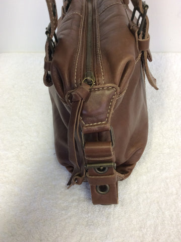 FRANCESCO BIASIA BROWN LEATHER HAND/SHOULDER BAG - Whispers Dress Agency - Shoulder Bags - 5