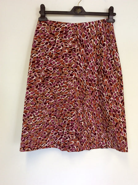 HOBBS PRINT COTTON A LINE SKIRT SIZE 8