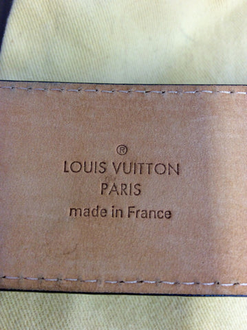 BRAND NEW AUTHENTIC LOUIS VUITTON BLACK EPI LEATHER INITIALS BELT - Whispers Dress Agency - Sold - 3