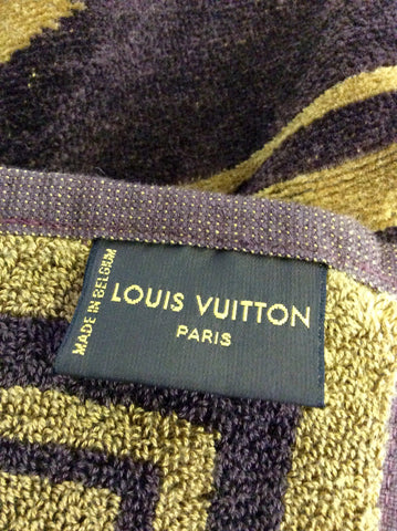 100% AUTHENTIC LOUIS VUITTON BROWN CLASSIC LUXURY MONOGRAM TOWEL - Whispers Dress Agency - Sold - 3