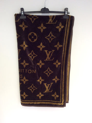 100% AUTHENTIC LOUIS VUITTON BROWN CLASSIC LUXURY MONOGRAM TOWEL - Whispers Dress Agency - Sold - 6