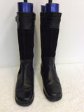 START-RITE BLACK & SUEDE CALF LENGTH BOOTS SIZE 4.5 /37.5 - Whispers Dress Agency - Womens Boots - 2