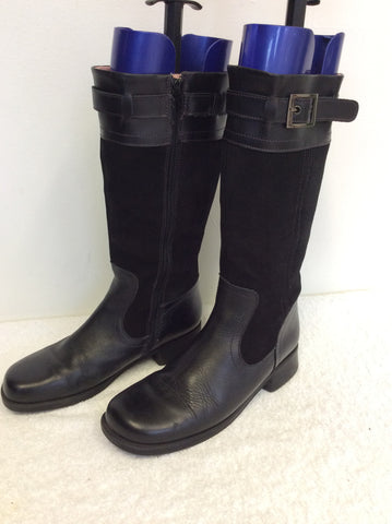 START-RITE BLACK & SUEDE CALF LENGTH BOOTS SIZE 4.5 /37.5 - Whispers Dress Agency - Womens Boots - 3