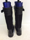 START-RITE BLACK & SUEDE CALF LENGTH BOOTS SIZE 4.5 /37.5 - Whispers Dress Agency - Womens Boots - 4
