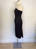 COAST BLACK MATT SATIN SLEEVELESS DRESS SIZE 12