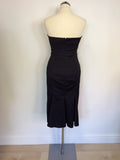 COAST BLACK MATT SATIN SLEEVELESS DRESS SIZE 12