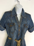 KAREN MILLEN BLUE DENIM SHORT SLEEVE DRESS SIZE 10