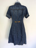 KAREN MILLEN BLUE DENIM SHORT SLEEVE DRESS SIZE 10