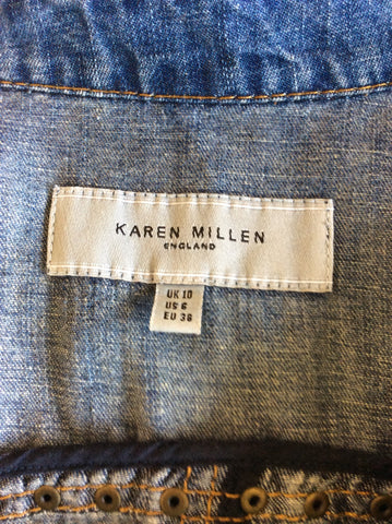 KAREN MILLEN BLUE DENIM SHORT SLEEVE DRESS SIZE 10
