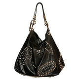 JIMMY CHOO BLACK LARGE LEATHER STUDDED SHOULDER BAG - Whispers Dress Agency - Shoulder Bags - 2