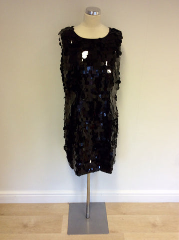 BRAND NEW HOBBS BLACK SEQUINNED COCKTAIL DRESS SIZE 14 - Whispers Dress Agency - Womens Dresses - 1