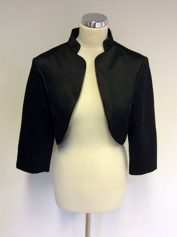 DEBUT BLACK MATT SATIN BOLERO OCCASION JACKET - Whispers Dress Agency - Womens Coats & Jackets - 1