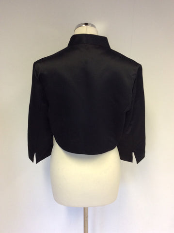 DEBUT BLACK MATT SATIN BOLERO OCCASION JACKET - Whispers Dress Agency - Womens Coats & Jackets - 2