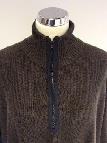 MARCCAIN BROWN & BLACK FRINGED PONCHO JUMPER SIZE N4 UK L/XL - Whispers Dress Agency - Womens Knitwear - 2