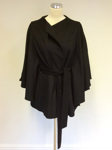 COAST BLACK ITALIAN WOOL CAPE STYLE JACKET SIZE 14 - Whispers Dress Agency - Sold - 1