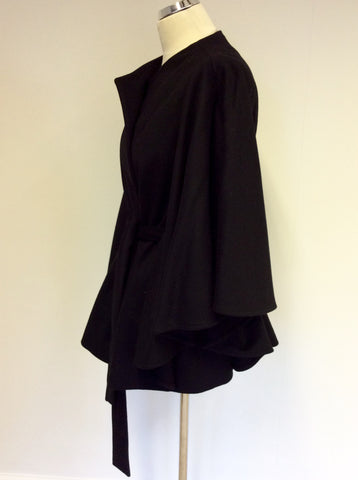 COAST BLACK ITALIAN WOOL CAPE STYLE JACKET SIZE 14 - Whispers Dress Agency - Sold - 3