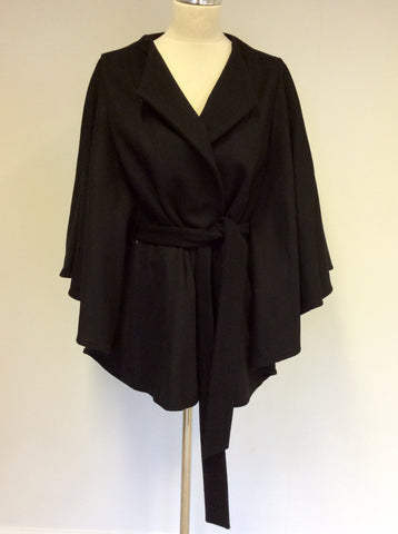 COAST BLACK ITALIAN WOOL CAPE STYLE JACKET SIZE 14 - Whispers Dress Agency - Sold - 2