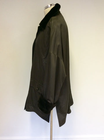 CERRUTI CLUB BROWN FAUX FUR TRIM JACKET SIZE 10 - Whispers Dress Agency - Womens Coats & Jackets - 4