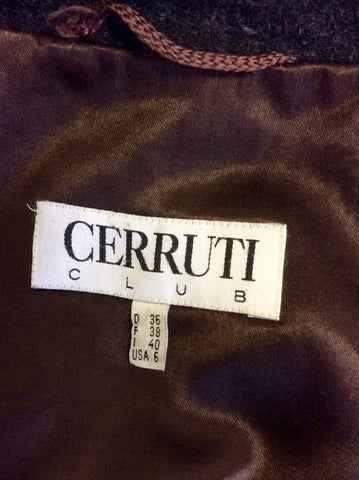 CERRUTI CLUB BROWN FAUX FUR TRIM JACKET SIZE 10 - Whispers Dress Agency - Womens Coats & Jackets - 6