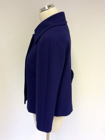 RONIT ZILKHA LONDON BLUE DOUBLE BREASTED JACKET SIZE 14 - Whispers Dress Agency - Womens Coats & Jackets - 2