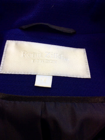 RONIT ZILKHA LONDON BLUE DOUBLE BREASTED JACKET SIZE 14 - Whispers Dress Agency - Womens Coats & Jackets - 4