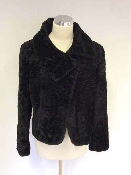 MARKS & SPENCER BLACK FAUX FÜR OCCASION JACKET SIZE 14 - Whispers Dress Agency - Womens Coats & Jackets - 1