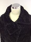MARKS & SPENCER BLACK FAUX FÜR OCCASION JACKET SIZE 14 - Whispers Dress Agency - Womens Coats & Jackets - 2