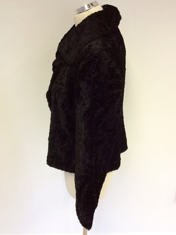 MARKS & SPENCER BLACK FAUX FÜR OCCASION JACKET SIZE 14 - Whispers Dress Agency - Womens Coats & Jackets - 3