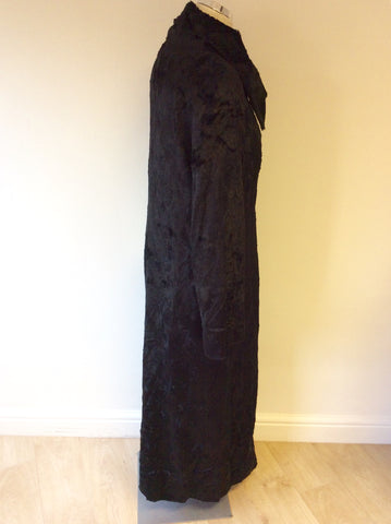 COAST BLACK FAUX FUR LONG OCCASION COAT SIZE 14 - Whispers Dress Agency - Womens Coats & Jackets - 3