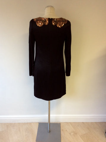 MONSOON BLACK & BRONZE SEQUINED JEWEL TRIM OCCASION DRESS SIZE 8 - Whispers Dress Agency - Womens Dresses - 4