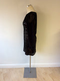 JANE NORMAN BLACK SEQUINNED COCKTAIL DRESS SIZE 14 - Whispers Dress Agency - Womens Dresses - 3