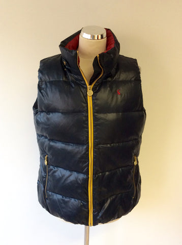 JOULES DARK BLUE DETACHABLE FAUX FUR HOOD PADDED FEATHER & DOWN BODY WARMER SIZE 16 - Whispers Dress Agency - Sold - 4