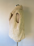 PER UNA CREAM FAUX FUR GILET SIZE M - Whispers Dress Agency - Womens Gilets & Body Warmers - 2