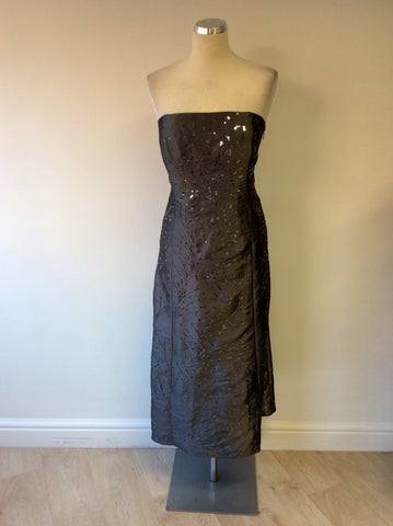 BRAND NEW PLANET GREY SEQUINNED EVENING DRESS SIZE 16 - Whispers Dress Agency - Womens Dresses - 1
