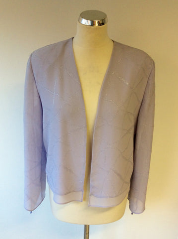 JOSEPH RIBKOFF COUTURE LILAC OPEN SLEEVE OCCASION JACKET SIZE 14