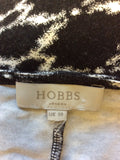 HOBBS BLACK & WHITE PRINT STRETCH JERSEY DRESS SIZE 10