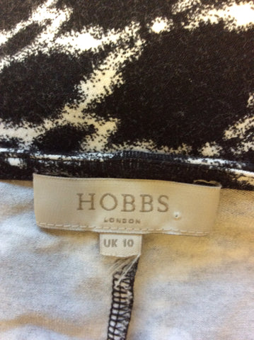 HOBBS BLACK & WHITE PRINT STRETCH JERSEY DRESS SIZE 10
